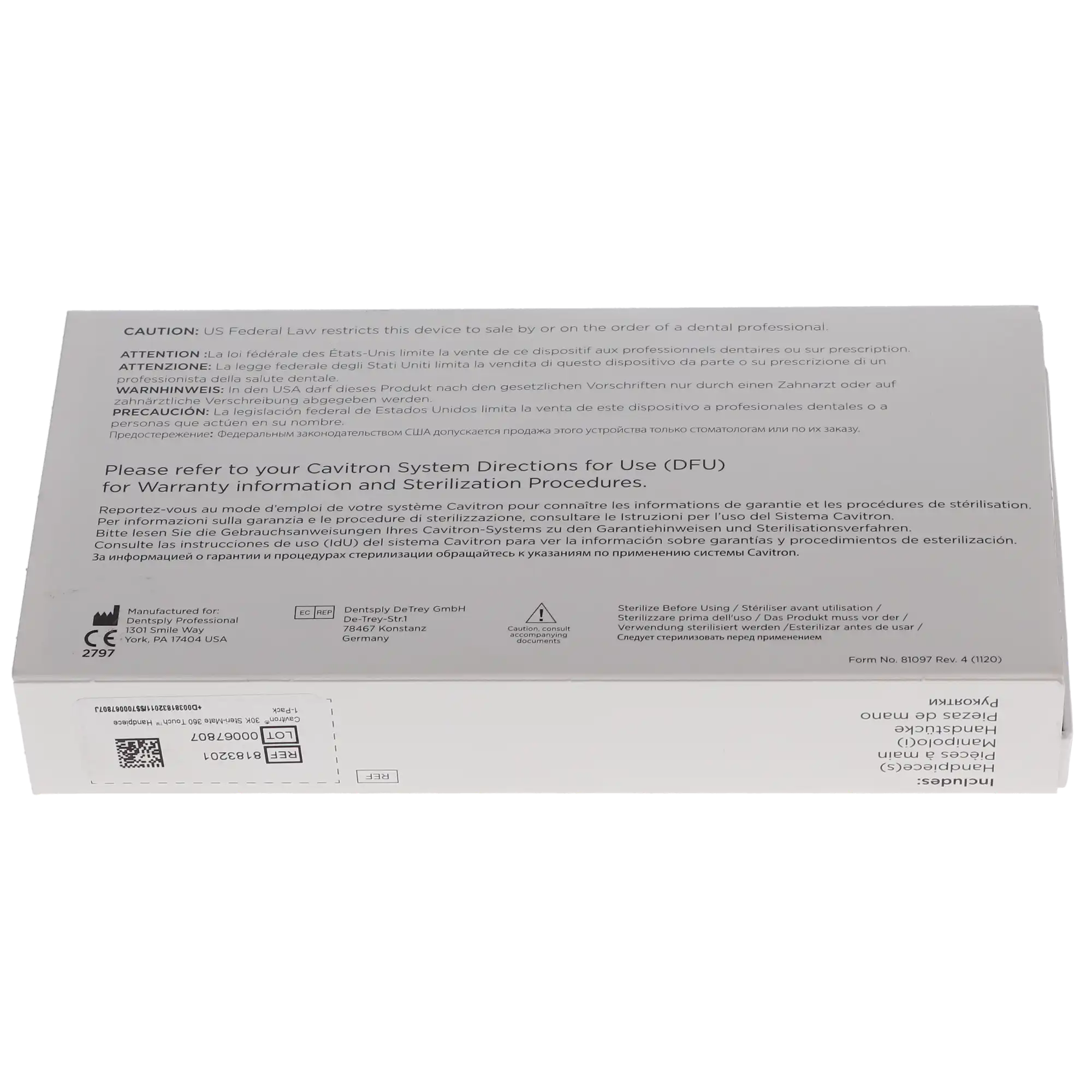 Cavitron Steri-Mate 360 Ultrasonic Scaler Handpiece, 30 kHz, Rotating, Autoclavable, 1/Pk, 8183201 thumbnail 12
