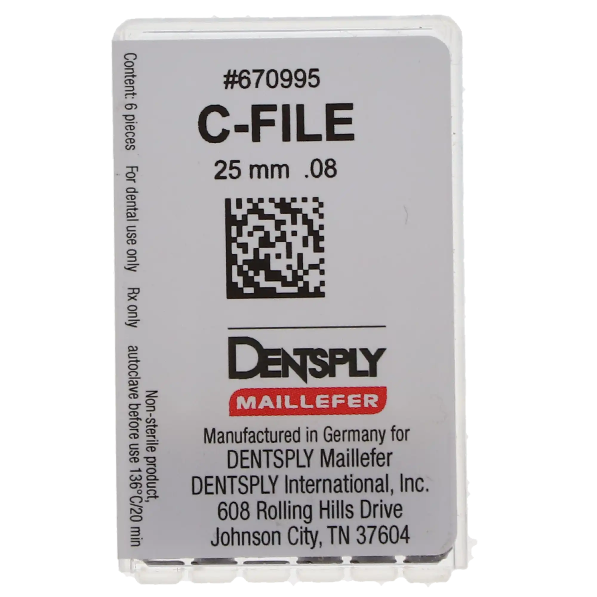Maillefer Stainless Steel C-Files, Size #08, 25 mm, Gray, 6/Pack, 670995 thumbnail 9