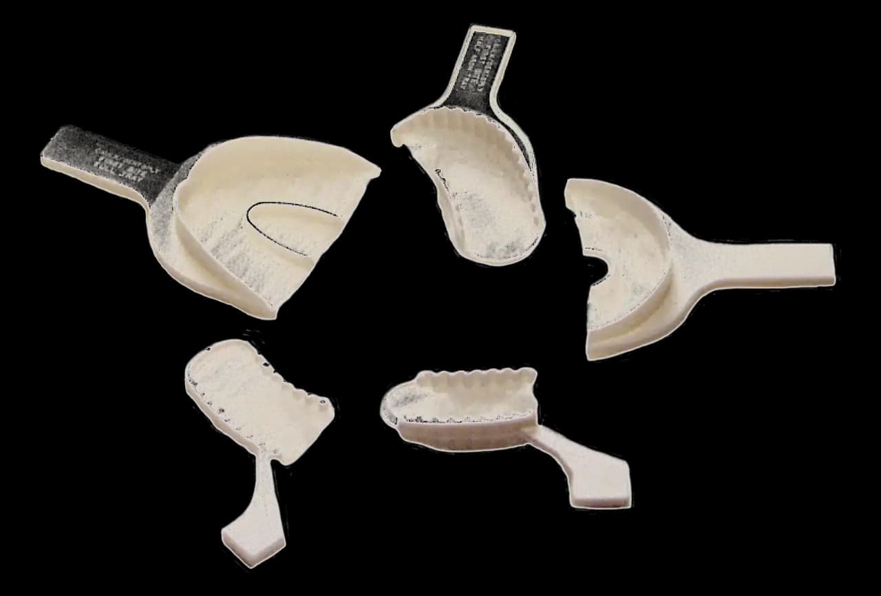 First Bite Disposable Double-Arch Impression Trays, Anterior, Rigid Polystyrene with Gauze Webbing, 30/Box, 661203 thumbnail 7