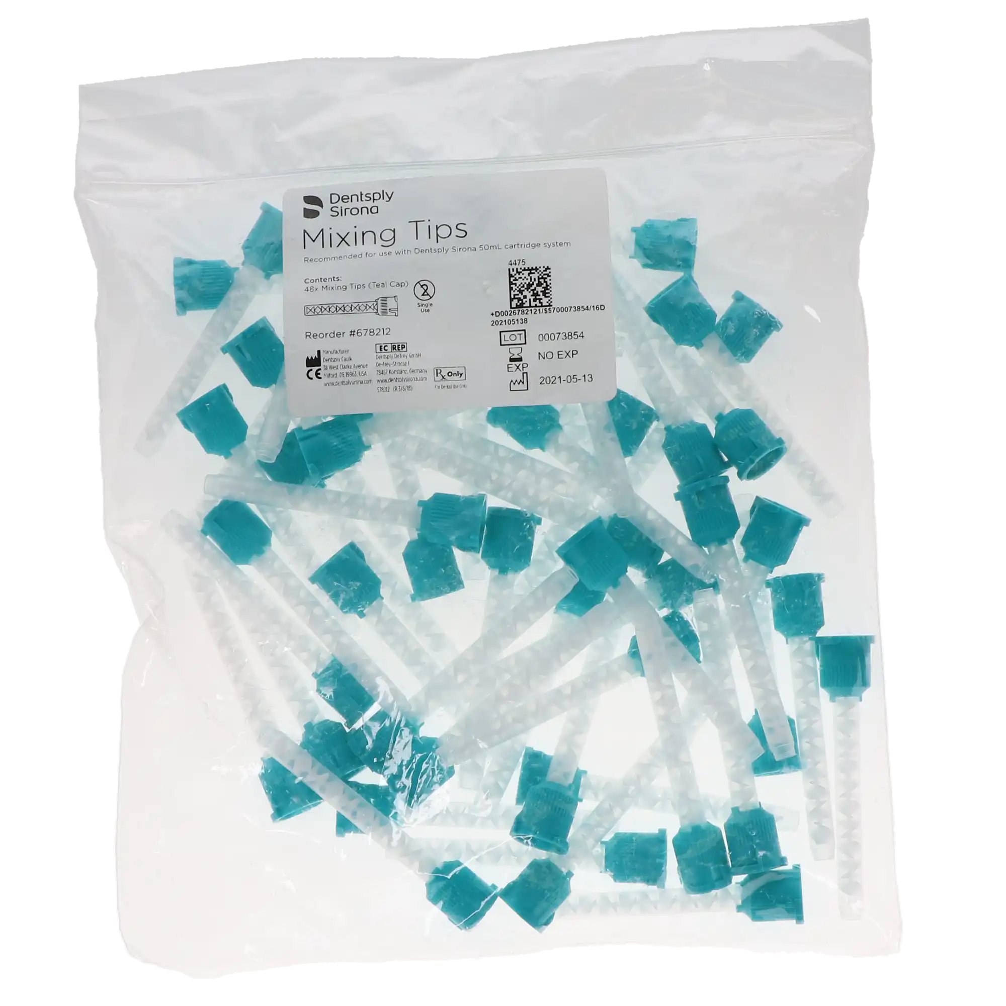 Dentsply Sirona Mixing Tips, Teal, Large 6.5mm, for 50ml Cartridges, 48/Pkg, 678212 thumbnail 5