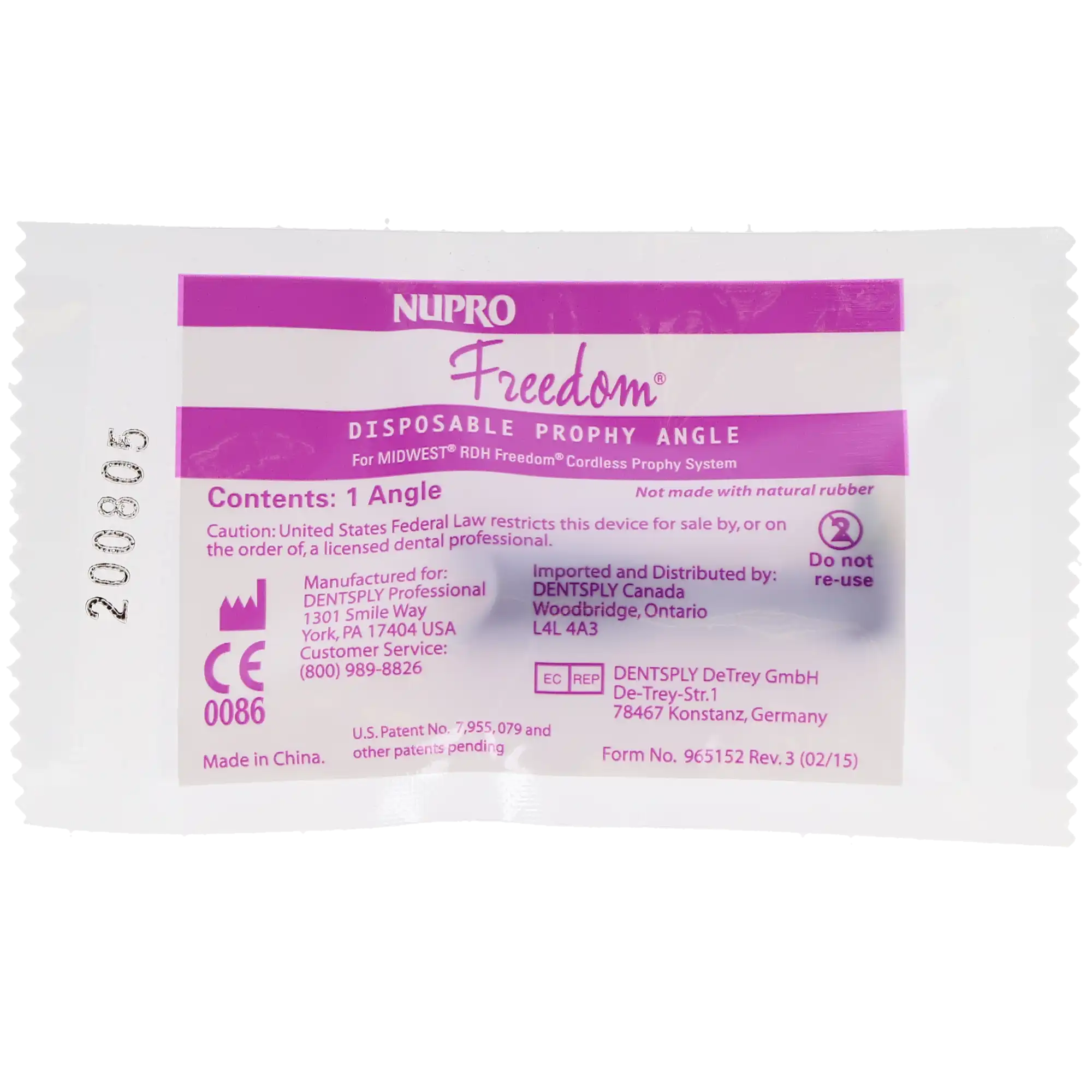 NUPRO Freedom Disposable Prophy Angles, Pointed Tip, Lavender, Latex-Free, 100/Box, 965766 thumbnail 3