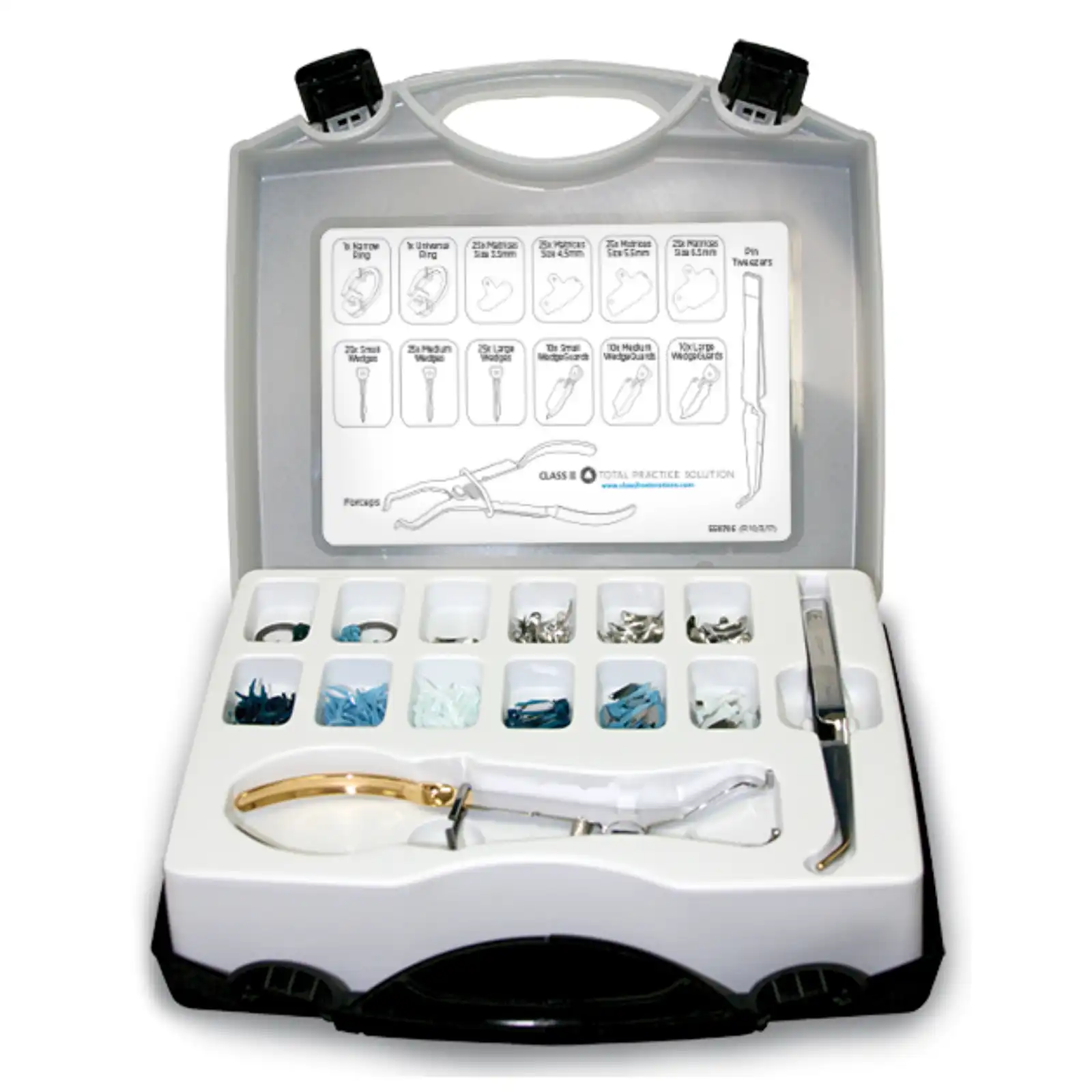 Palodent Plus EZ Coat Sectional Matrix System Intro Kit, 100 Matrices, 75 Wedges, 30 WedgeGuards, 2 Rings, Forceps, Pin Tweezers, 659670 thumbnail 14