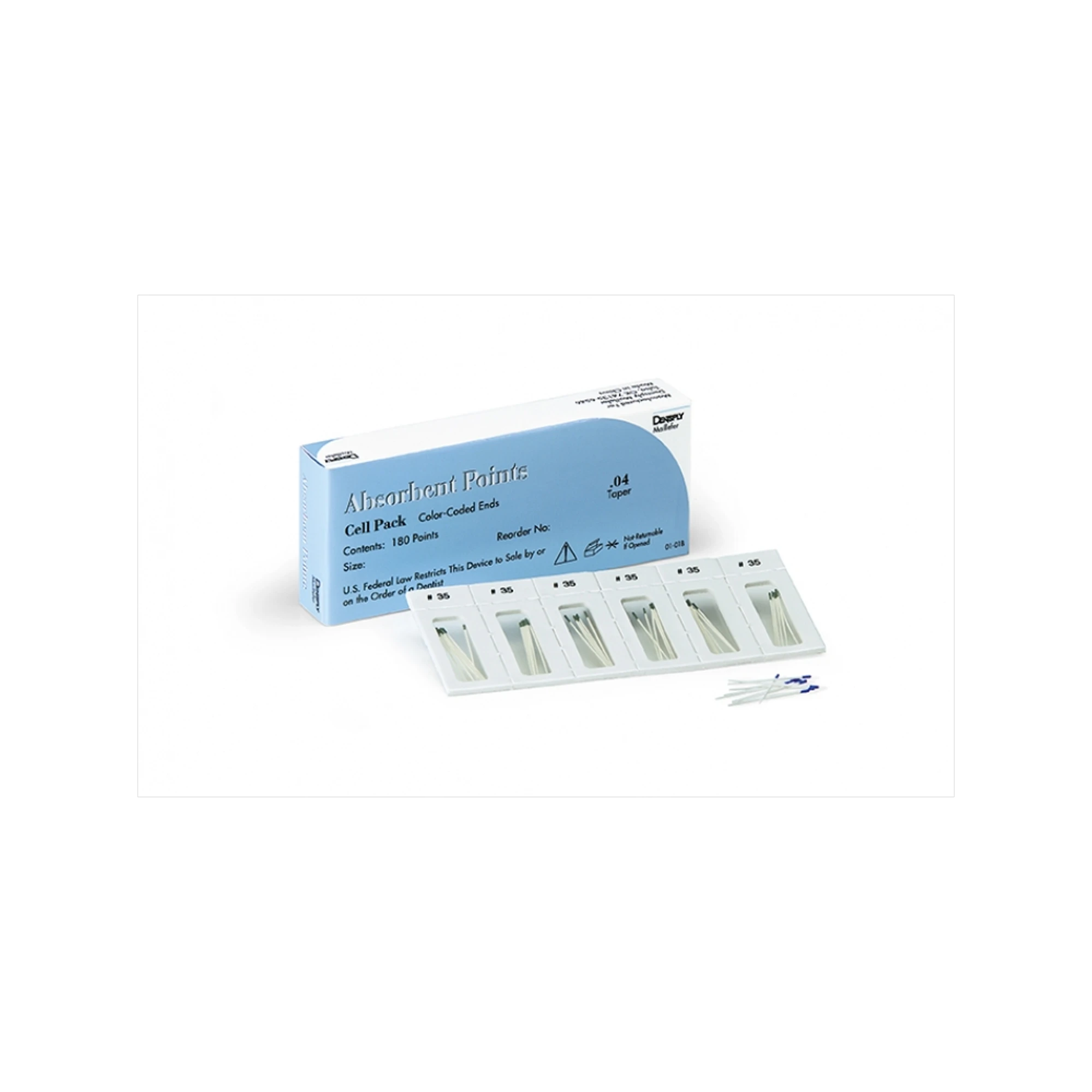 Dentsply Maillefer Absorbent Paper Points, Sterile, .04 Taper, ISO #15 (White), 180/Pack, 670186 thumbnail 5