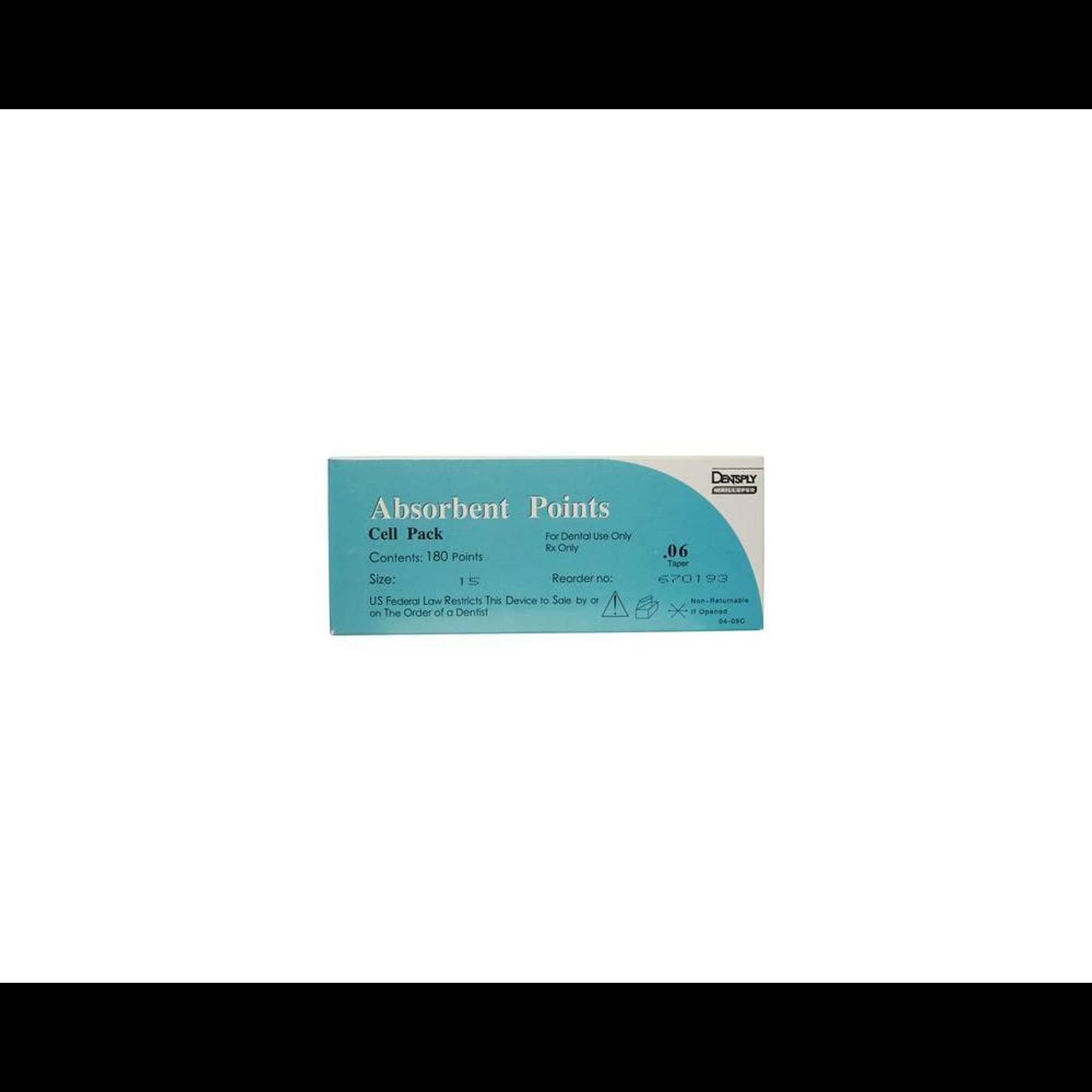 Dentsply Maillefer Absorbent Paper Points, Sterile, .06 Taper, #15 (White), 180/Pack, 670193 thumbnail 5