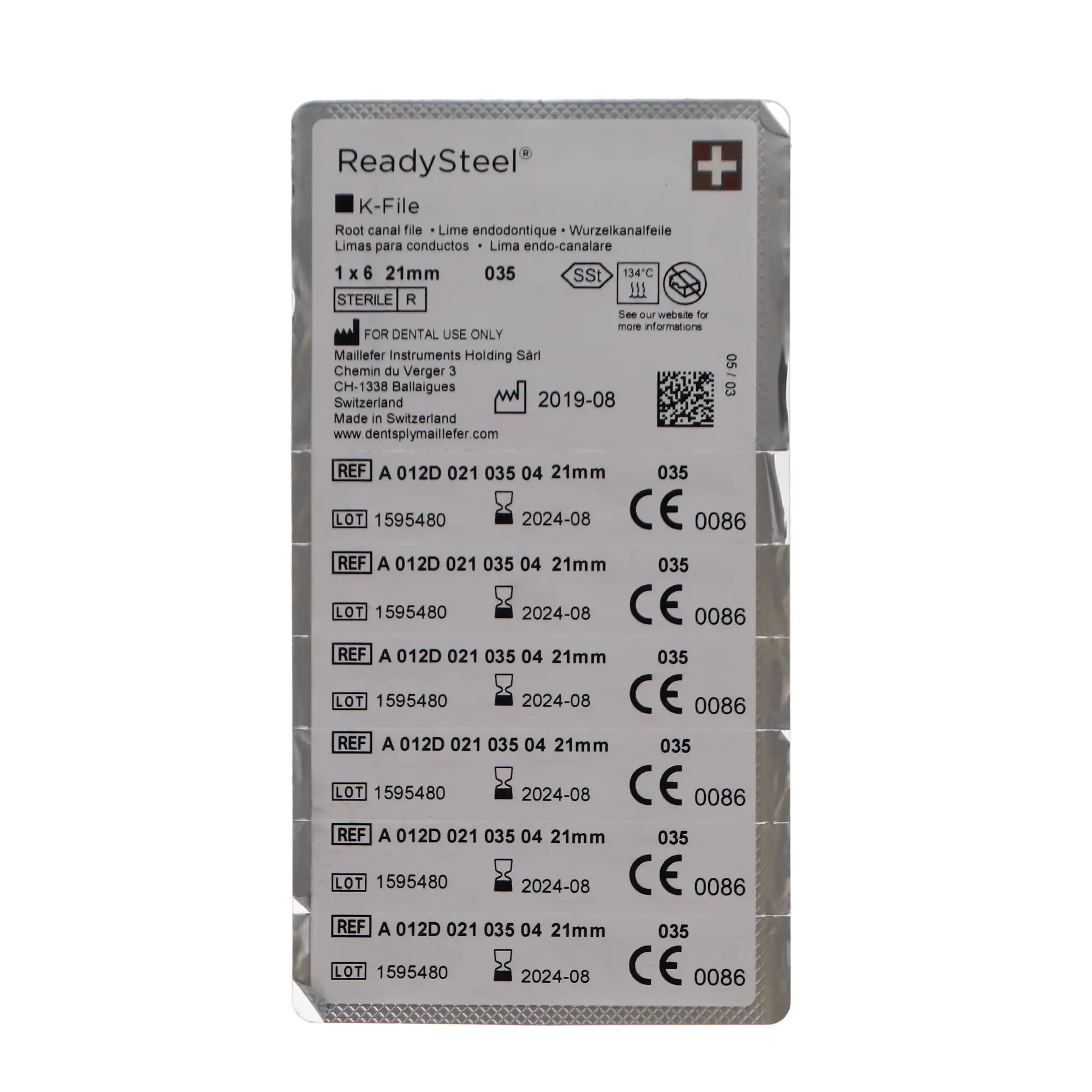 Dentsply Sirona Maillefer READYSTEEL K-File, #35, 21mm, Green, Sterile, 6/Pack, 6843521 thumbnail 6