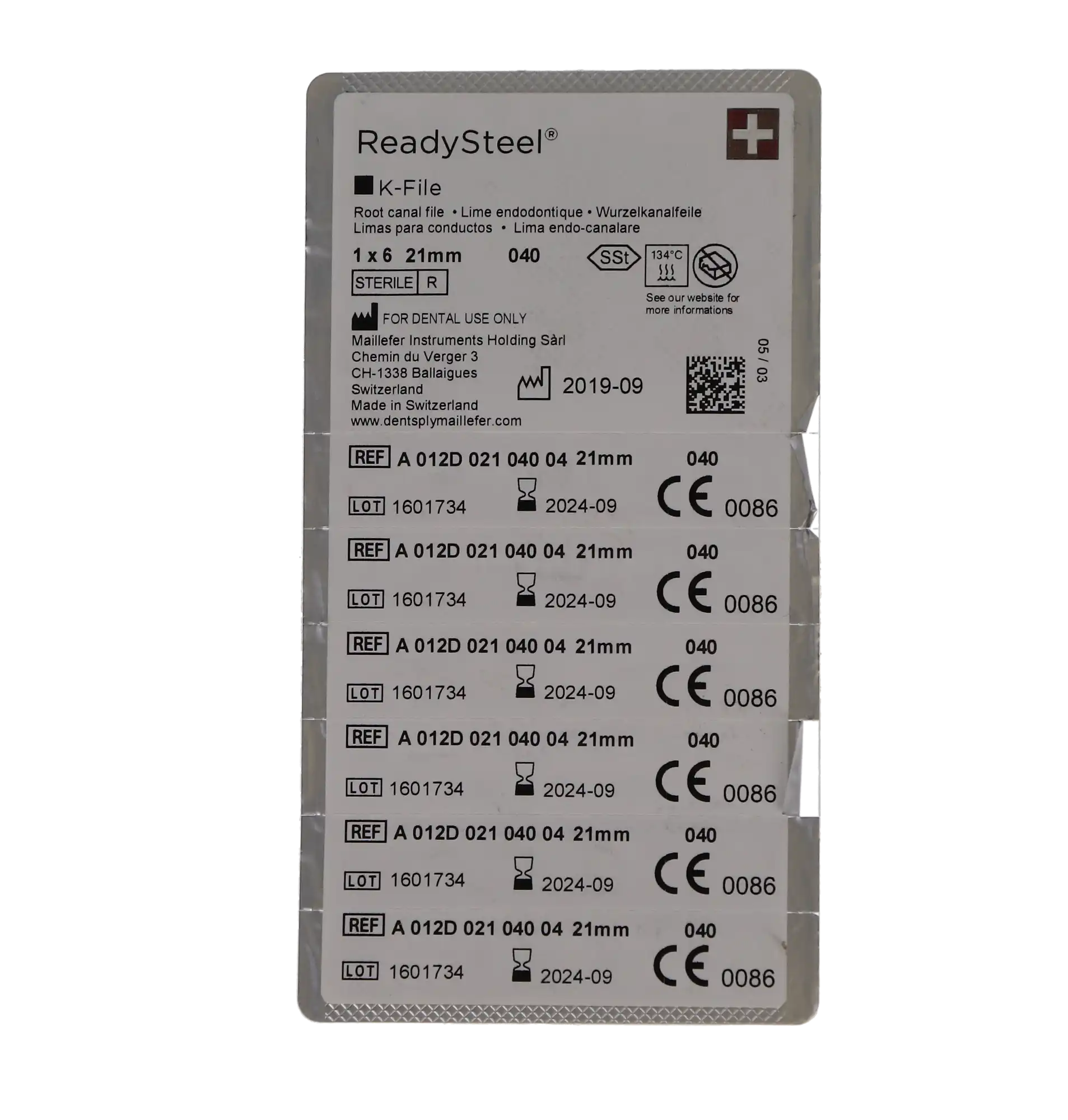 Dentsply Maillefer READYSTEEL K-File, #40 (Black), 21mm, Sterile, Stainless Steel, 6/Pack, 6844021 thumbnail 6