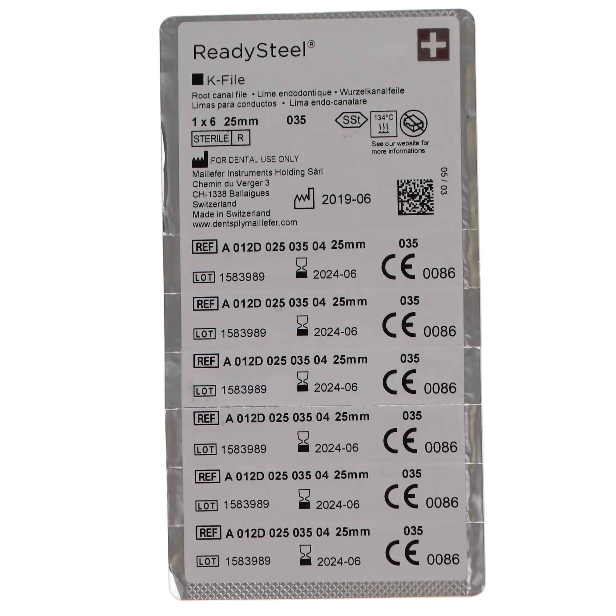 Dentsply Maillefer READYSTEEL K-File, Size #35, 25 mm, Green, Sterile, 6/Pack, 6843525 thumbnail 7