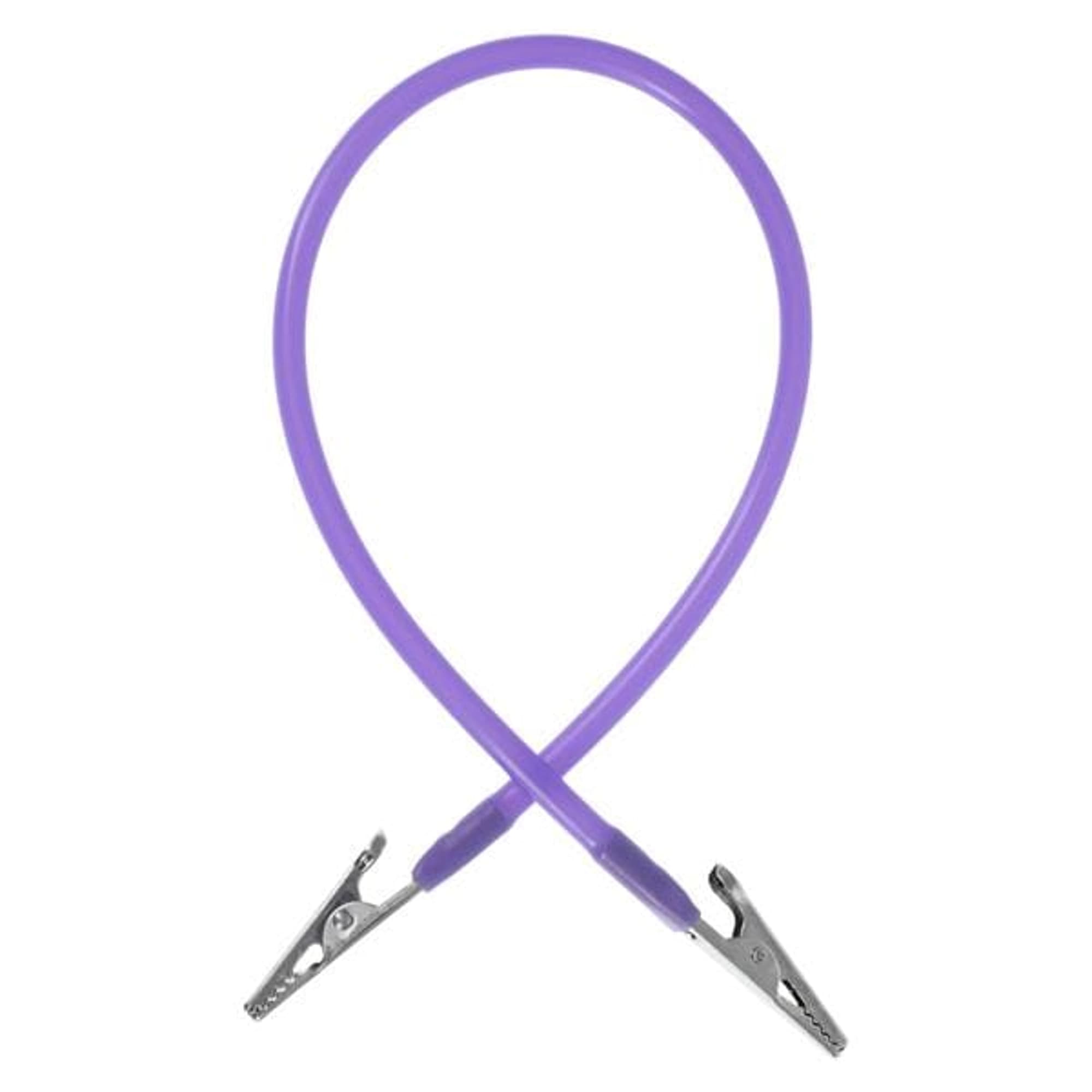 Super Bib Clips, Silicone Cord, Nickel-Plated Clips, Purple, 14 in, 3/Pk, 605302 thumbnail 4