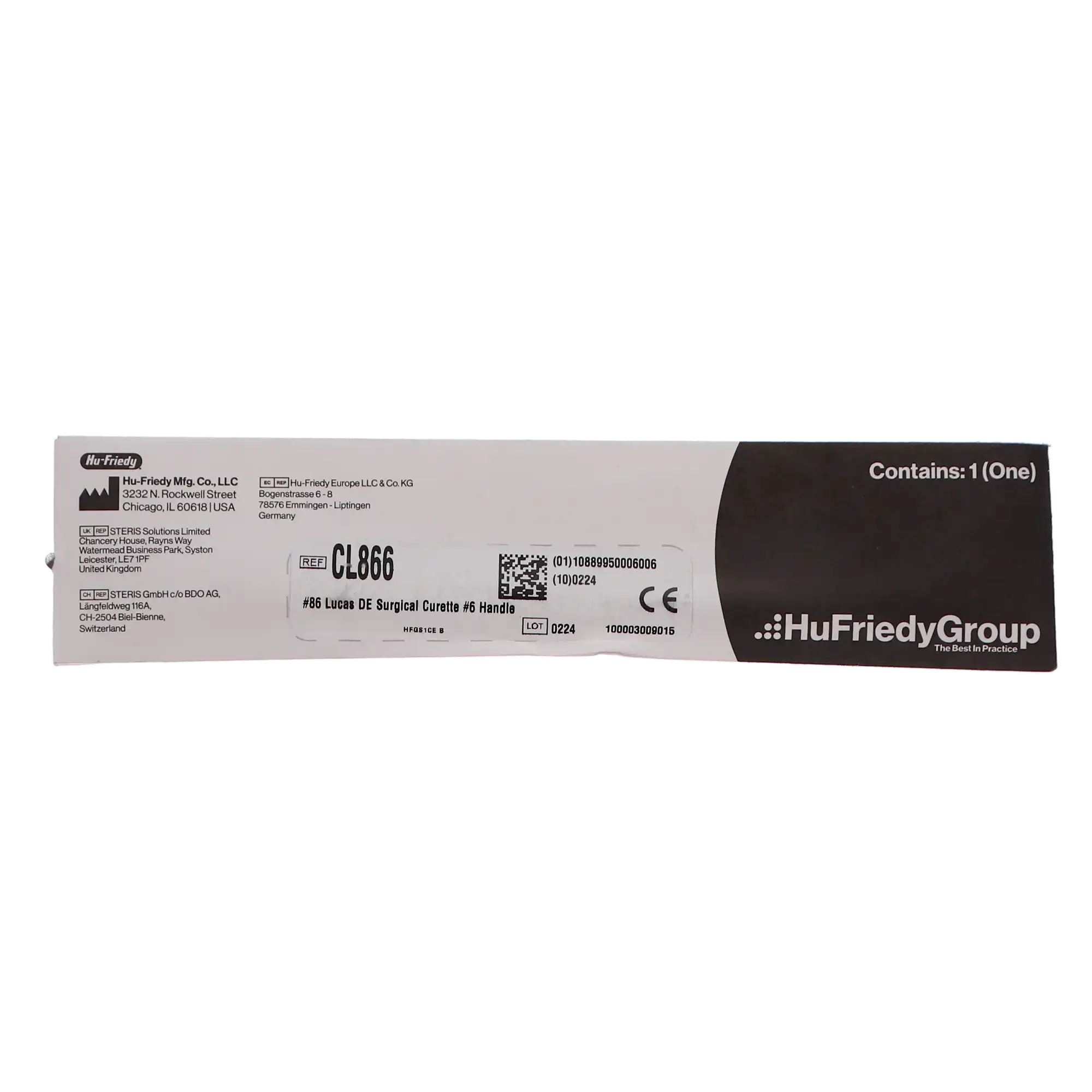 Hu-Friedy #86 Lucas Double-End Surgical Curette with #6 Satin Steel Handle, 1/Pk, CL866 thumbnail 4