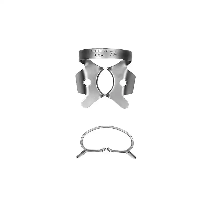 Hu-Friedy Satin Steel Rubber Dam Clamp, #7A, Winged, Large Lower Molars, 1/Pk, RDCM7A thumbnail 2