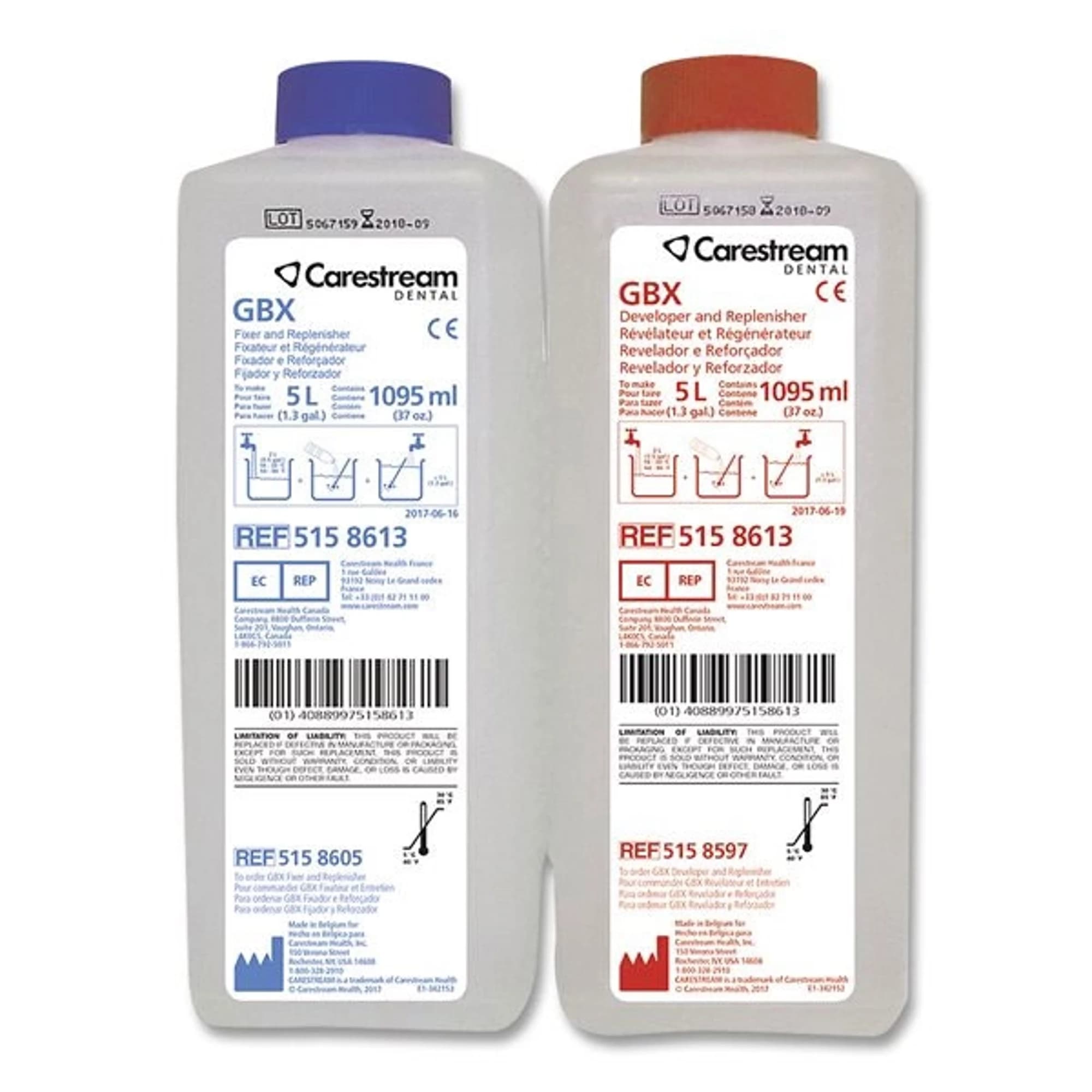Carestream GBX Developer & Fixer Replenisher Twin Pack, 2 x 37 oz (Makes 5 L Each), 5158613 thumbnail 3