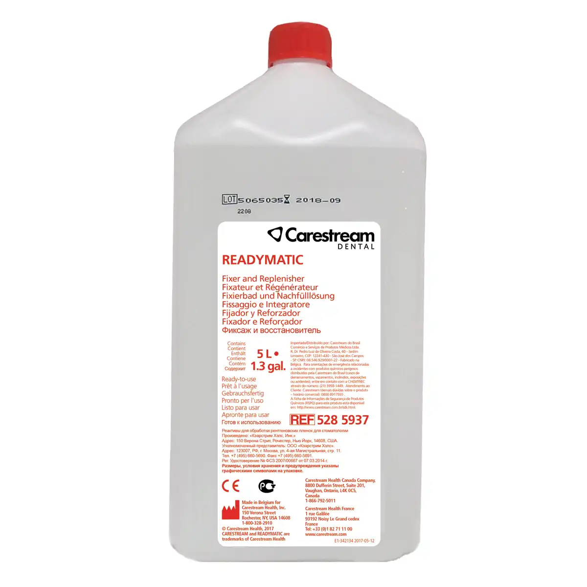 Readymatic Dental X-Ray Fixer & Replenisher, Ready-to-Use, 5 L Bottle, 2/Pk, 5285937 thumbnail 2