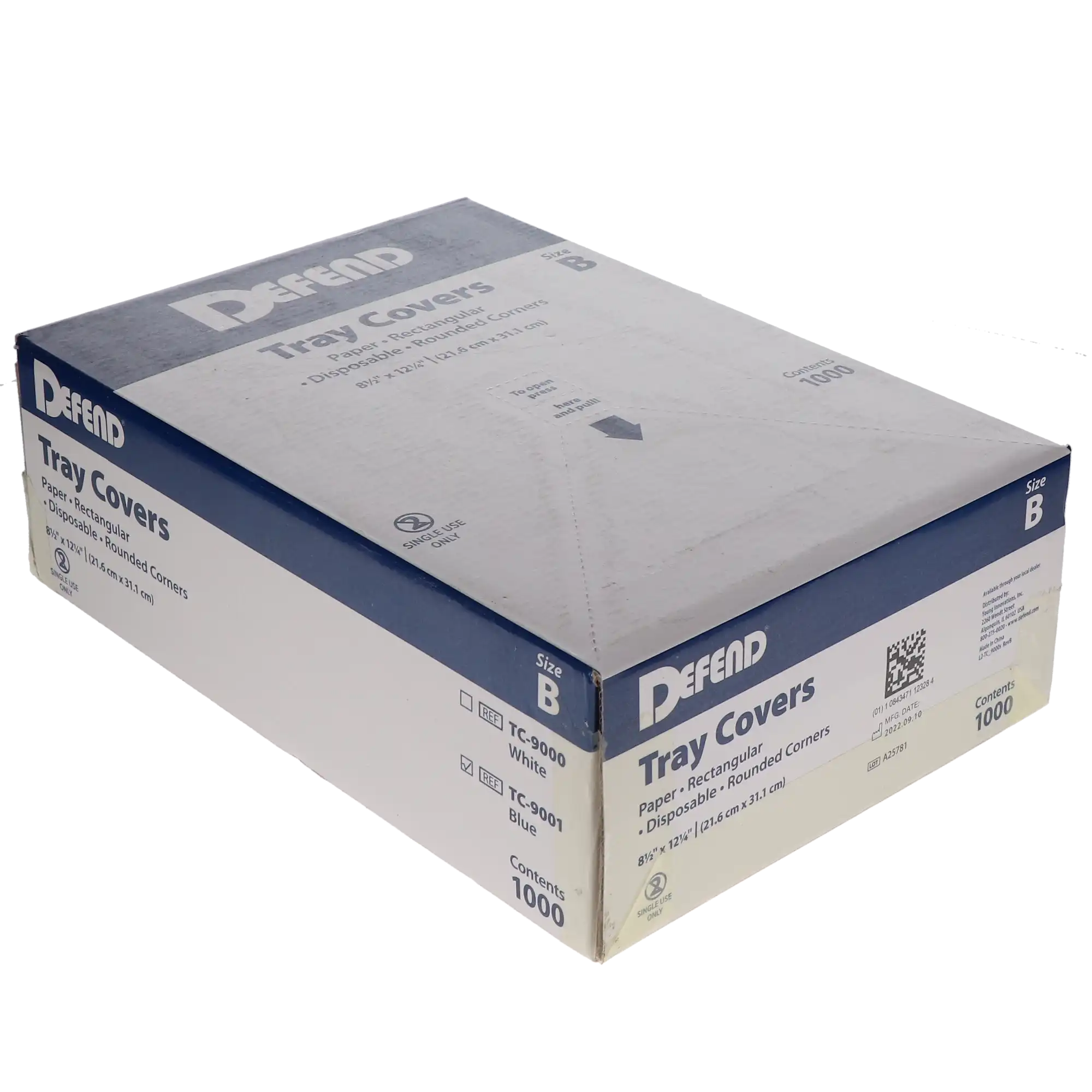 Defend Paper Tray Covers, Ritter Size B, 8.5" x 12.25", Blue, 1000/Pk, TC9001 thumbnail 3