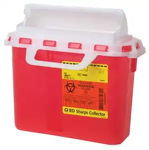 BD Sharps Collector with Counter-Balanced Door, 5.4 Qt, Large, Red, 305517 thumbnail 2