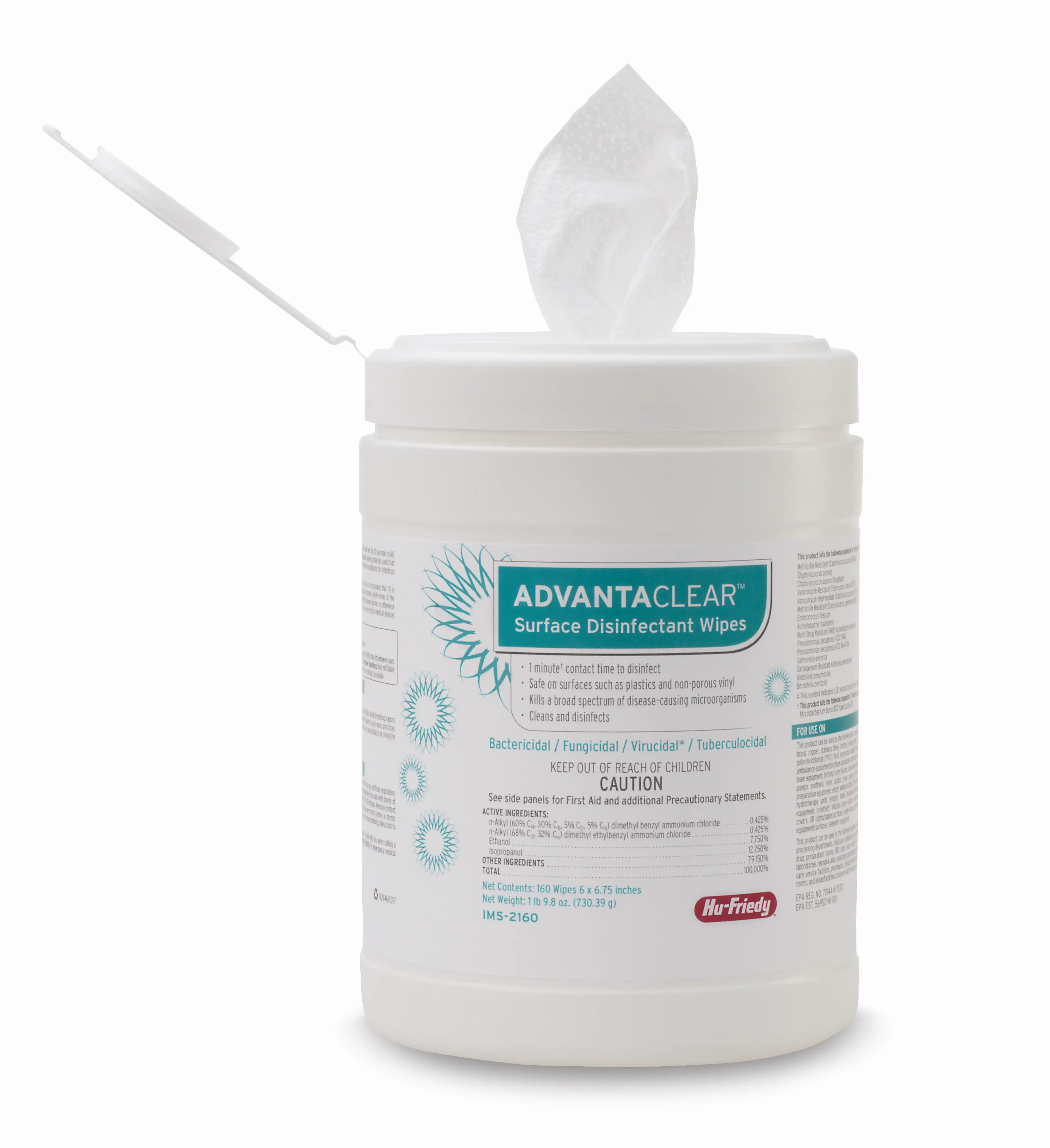 AdvantaClear Surface Disinfectant Wipes, 6" x 6.75", 160 Wipes/Canister, IMS-2160 thumbnail 6