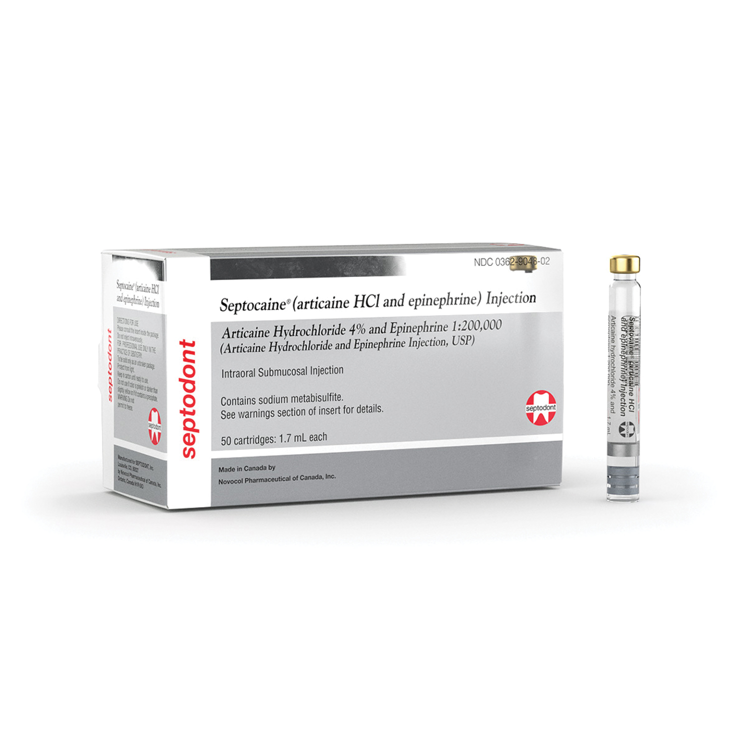 Septocaine Articaine HCl 4% with Epinephrine 1:200,000, Silver, 1.7 mL Cartridges, 50/Box, 01A1200 thumbnail 15