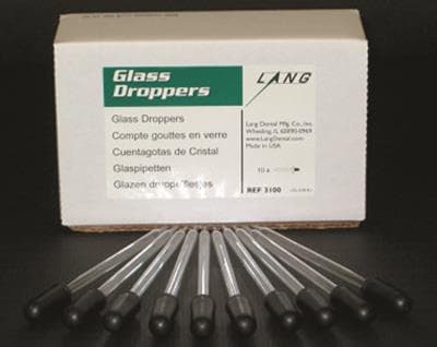 Lang Dental Glass Dropper, 107 mm Glass Pipette with 30 mm Rubber Bulb, #3100 thumbnail 3