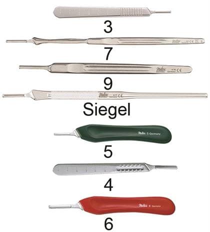 Miltex #3 Scalpel/Knife Handle, 5" (125mm), Fits Blades 10-15C, Rustless Stainless Steel, 4-7R thumbnail 9