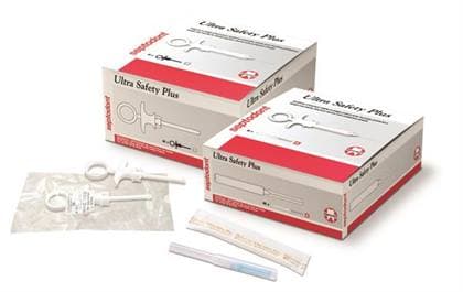 Septodont Ultra Safety Plus Twist XL Safety Syringe System, 27G Long (35mm), Yellow Hub, Box of 100 Needles with Autoclavable Handle thumbnail 2