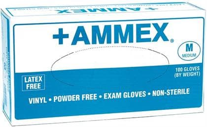 +Ammex Vinyl Exam Gloves, Powder Free, Non-Sterile, Medium, Clear, 100/Box thumbnail 10