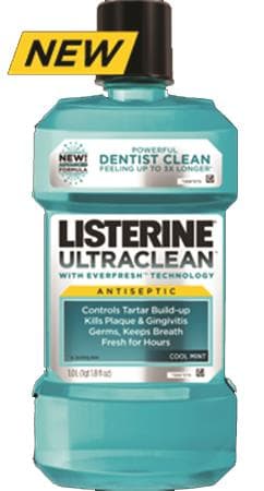 Listerine Ultraclean Antiseptic Mouthwash, Cool Mint, 1.5 L Bottle, Case of 6 thumbnail 2