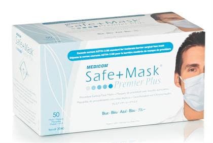 SafeMask Premier Plus Procedure Earloop Face Mask, ASTM Level 2, Blue, 50/Box, 2040 thumbnail 15