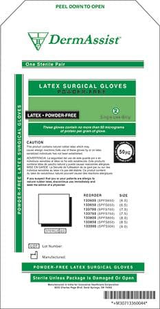 DermAssist Surgical Powder-Free Latex Gloves, Size 8.5, Natural, 50/Box, 133850 thumbnail 8