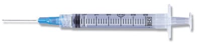 3cc Luer Lock Syringe with 25GA x 5/8" Needle, 100/Box thumbnail 2