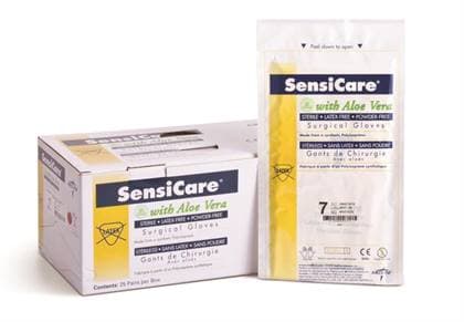 SensiCare with Aloe Polyisoprene Surgical Gloves, Sterile, Powder-Free, Latex-Free, Fitted Size 7, White, 25 Pairs/Box thumbnail 11