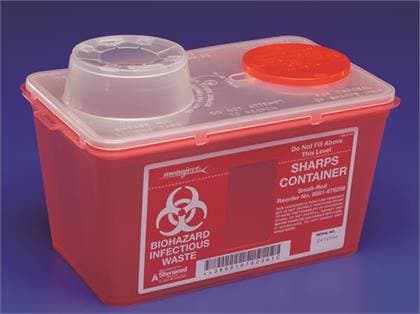 Sharps-A-Gator Monoject 8qt Chimney-Top Medium Sharps Container (4 Bases & 4 Lids) thumbnail 2