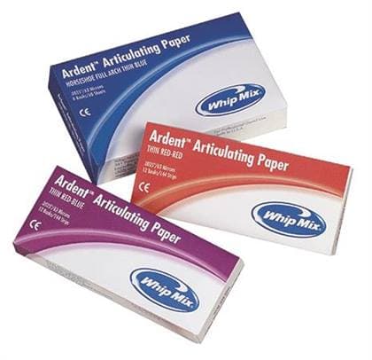 Ardent Horseshoe Style Full Arch Articulating Paper, Red/Blue, Extra Thin 63 Microns (0.0025"), 72 Sheets/Box, 60100 thumbnail 5