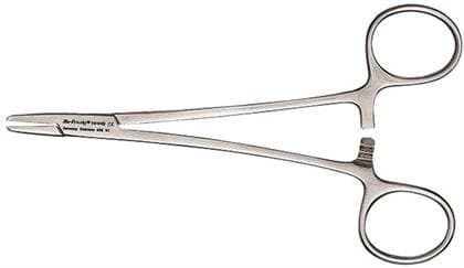 Hu-Friedy Hegar-Baumgartner Needle Holder, 14 cm (5.5"), Tungsten Carbide Serrated Straight Tips, Ring Handle, 100218 thumbnail 4