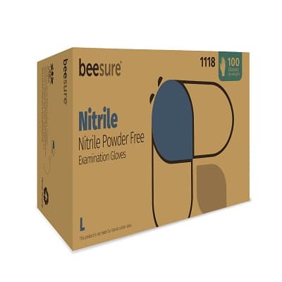 BeeSure® Nitrile Exam Gloves, Powder-Free, Non-Sterile, Large, Blue, 100/Box, BE1118 thumbnail 11