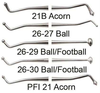 American Eagle #21B Acorn Burnisher, Double-End, Standard 1/4" Stainless Steel Handle, 2.5 mm / 3.0 mm Tips, AEB21BA, 1/Pk thumbnail 6