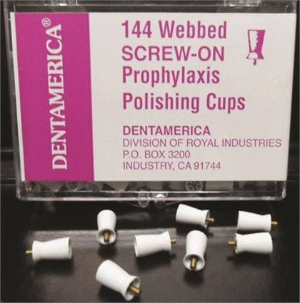 Dentamerica Disposable Prophy Cups, Screw-On, 6-Webbed, Medium-Soft, White, 144/Pk, #402 thumbnail 11
