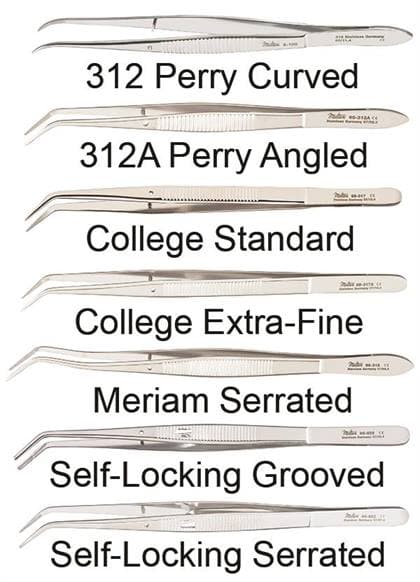 Miltex College Cotton and Dressing Pliers, 312A Perry, Angled, Serrated Tips, 66-312A thumbnail 6