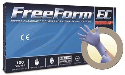 MICROFLEX FreeForm EC FFE-775 Nitrile Exam Gloves, Powder Free, Non-Sterile, Extended Cuff, Textured Fingertips, XX-Large, Blue, 50/Box thumbnail 5