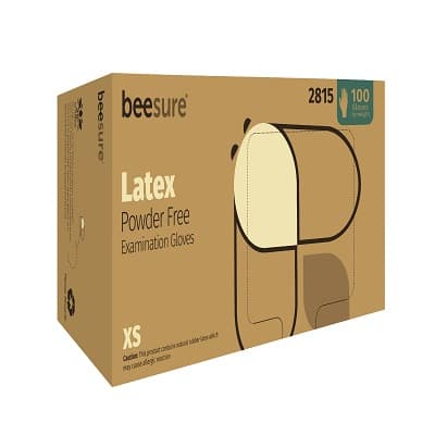Beesure Latex Exam Gloves, Powder-Free, Non-Sterile, Extra Small, White, 100/Box, BE2815 thumbnail 14