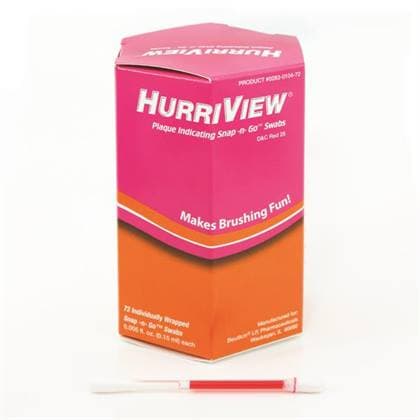 HurriView Plaque Indicating Snap-N-Go Swabs, Disclosing Solution, 0.15 mL, Individually Wrapped, Red, 72/Box thumbnail 7