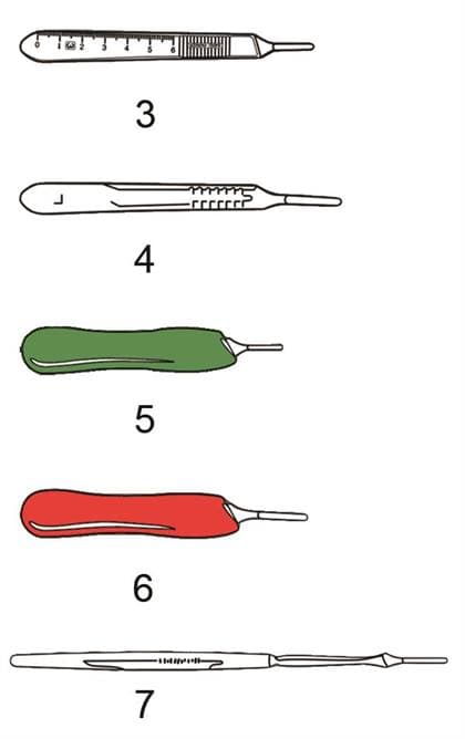 #3 Surgical Scalpel Handle, Fits Blades 10-15, 5/Pack thumbnail 2