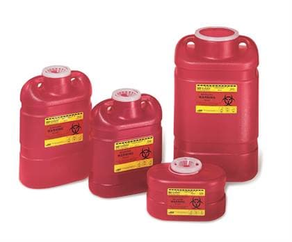 BD Sharps Container, 5-Gallon, Funnel Top, Red, 8/Case thumbnail 2