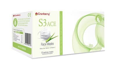 Cranberry S3 ACE ASTM Level 3 Earloop Face Mask, White, 50/Box, S3080W thumbnail 9