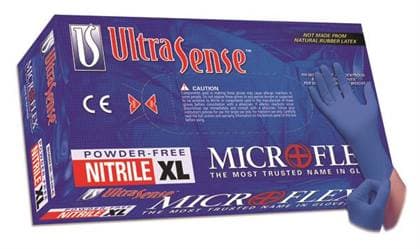 MICROFLEX UltraSense US-220 Nitrile Exam Gloves, Powder Free, Non-Sterile, Textured Fingertips, Small, Blue, 100/Box thumbnail 12
