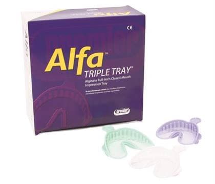 Alfa™ Triple Tray® Double Arch Impression Trays, Medium, White, 24/Box, 1006323 thumbnail 14