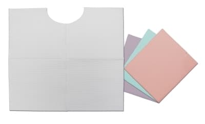 Tidi Products Contour Neck Patient Bibs, Blue, 17" x 18", 2-Ply Paper with Poly Backing, 500/Case thumbnail 2