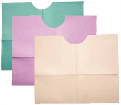 Tidi Products Contour Neck Patient Bibs, 3-Ply Poly, Blue, 17" x 18", 500/Case thumbnail 2
