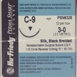 Hu-Friedy Perma Sharp Silk Black Braided Suture, 3-0, 18", C-9 Reverse Cutting 1/2 Circle Needle, 12/Box, PSN632S thumbnail 10