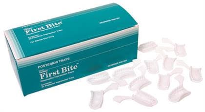 First Bite Disposable Double-Arch Impression Trays, Anterior, Rigid Polystyrene with Gauze Webbing, 30/Box, 661203 thumbnail 12