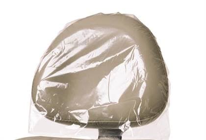 Pinnacle Headrest Covers, 14" x 9.5", Clear Plastic, Disposable, 250/Box, 3514 thumbnail 9