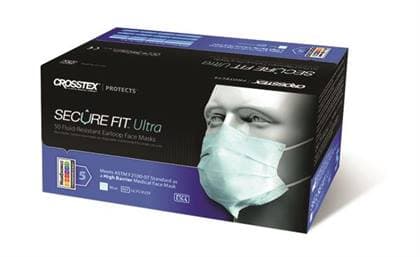 Crosstex Ultra Earloop Face Mask with Secure Fit Technology, ASTM Level 3, Blue, 50/Box, GCFCXUSF thumbnail 21